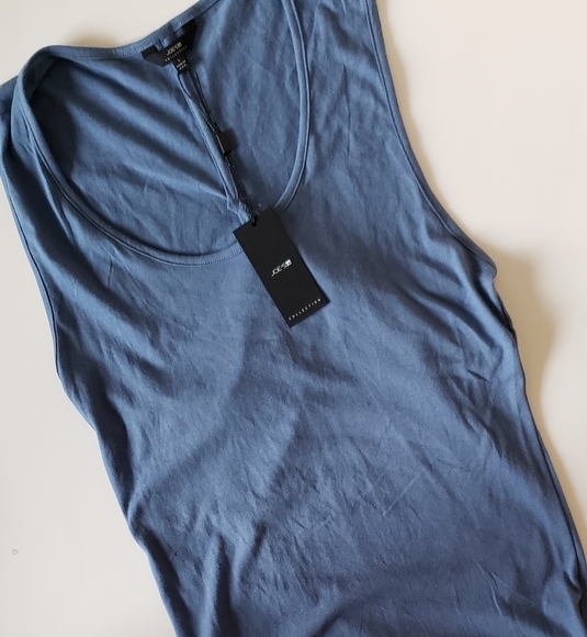 NWT! JOE'S COLLECTION BLUE CRISS CROSS BACK TANK - Picture 4 of 4